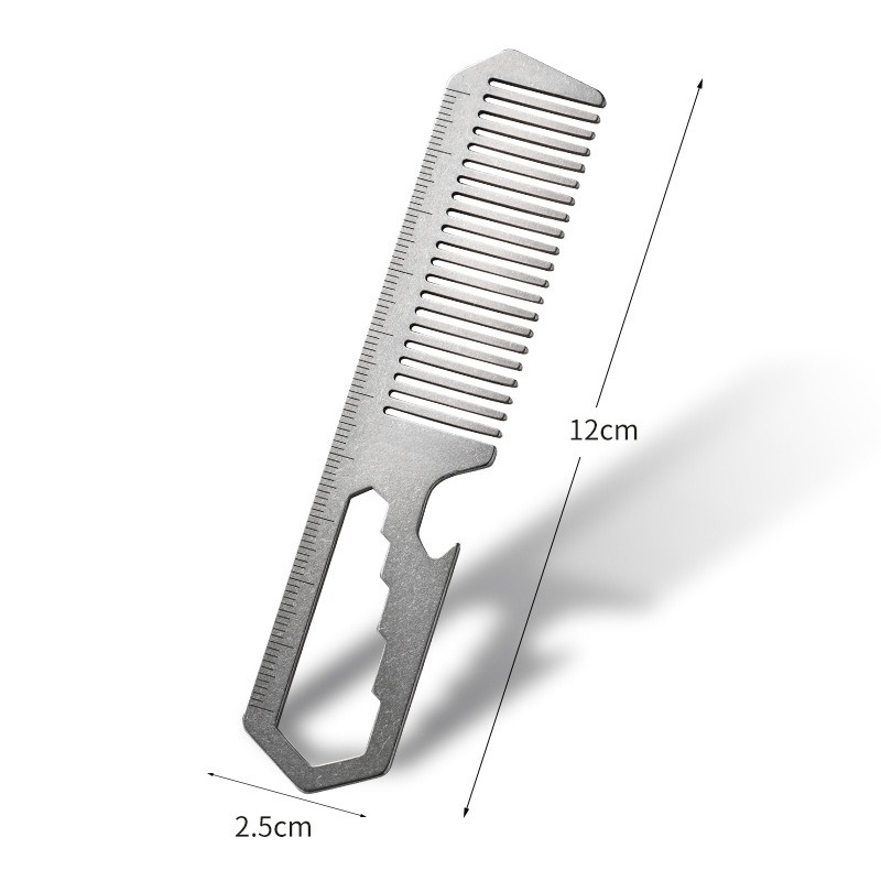 Comb Pocket Titanium - หวีอเนกประสงค์โลหะผสมไทเทเนียมแบบใหม่ พร้อมที่เปิดขวดในตัว เครื่องมือพกพา EDC