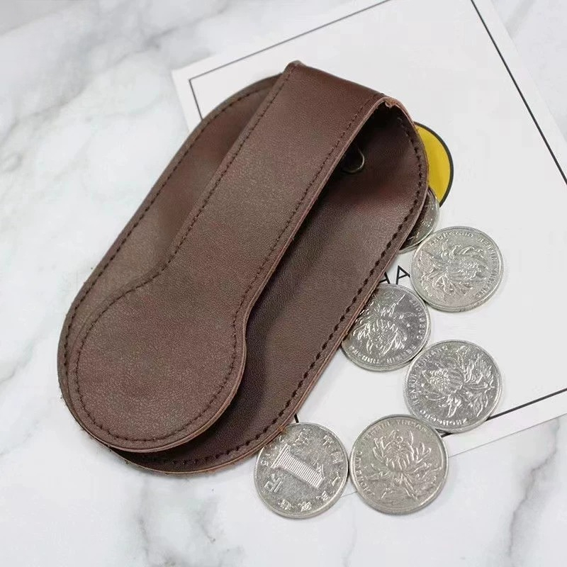 Leather Edc. Carry Pouch - กระเป๋าใส่เหรียญ EDC แบบพับได้สำหรับผู้หญิง กระเป๋าคาดเอวพร้อมซิปสำหรับการเดินทางประจำวันและการท่องเที่ยวกลางแจ้ง