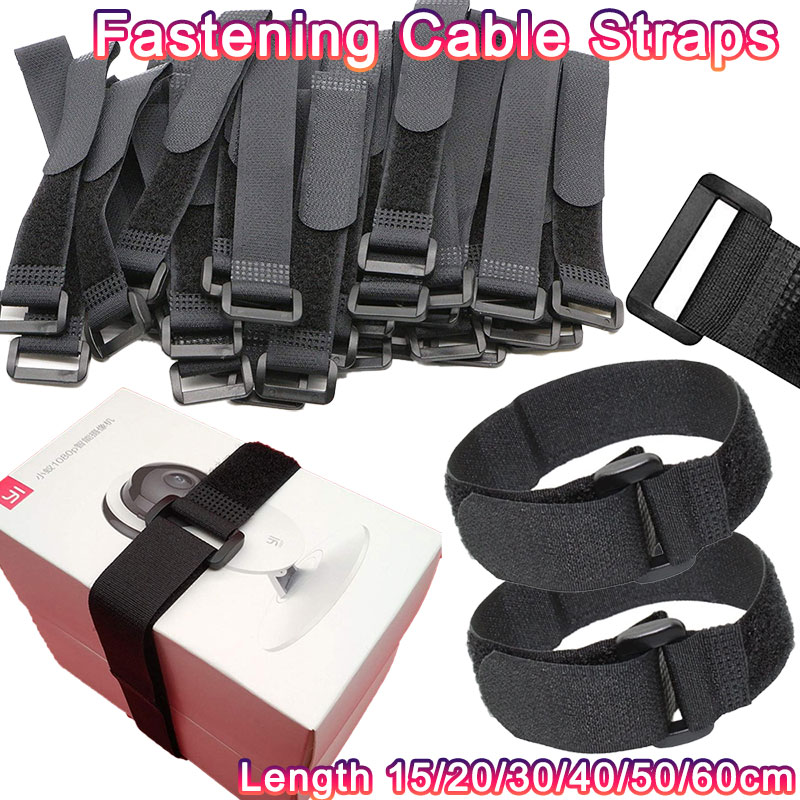 Gear Tie Reusable - 5/10Pcs Reusable สายยึดสายรัดตะขอและห่วงสายผูกไนลอนปรับ Fastener Cinch สายยาว