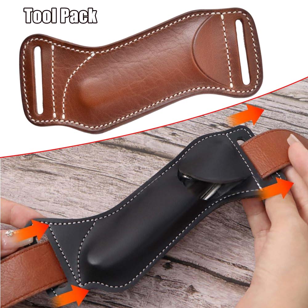 Leather Edc. Carry Pouch - กระเป๋าใส่เครื่องมือทางยุทธวิธี EDC ซองใส่มีดพับแบบแขวนเอว ซองใส่มีดขนาด 5 นิ้ว