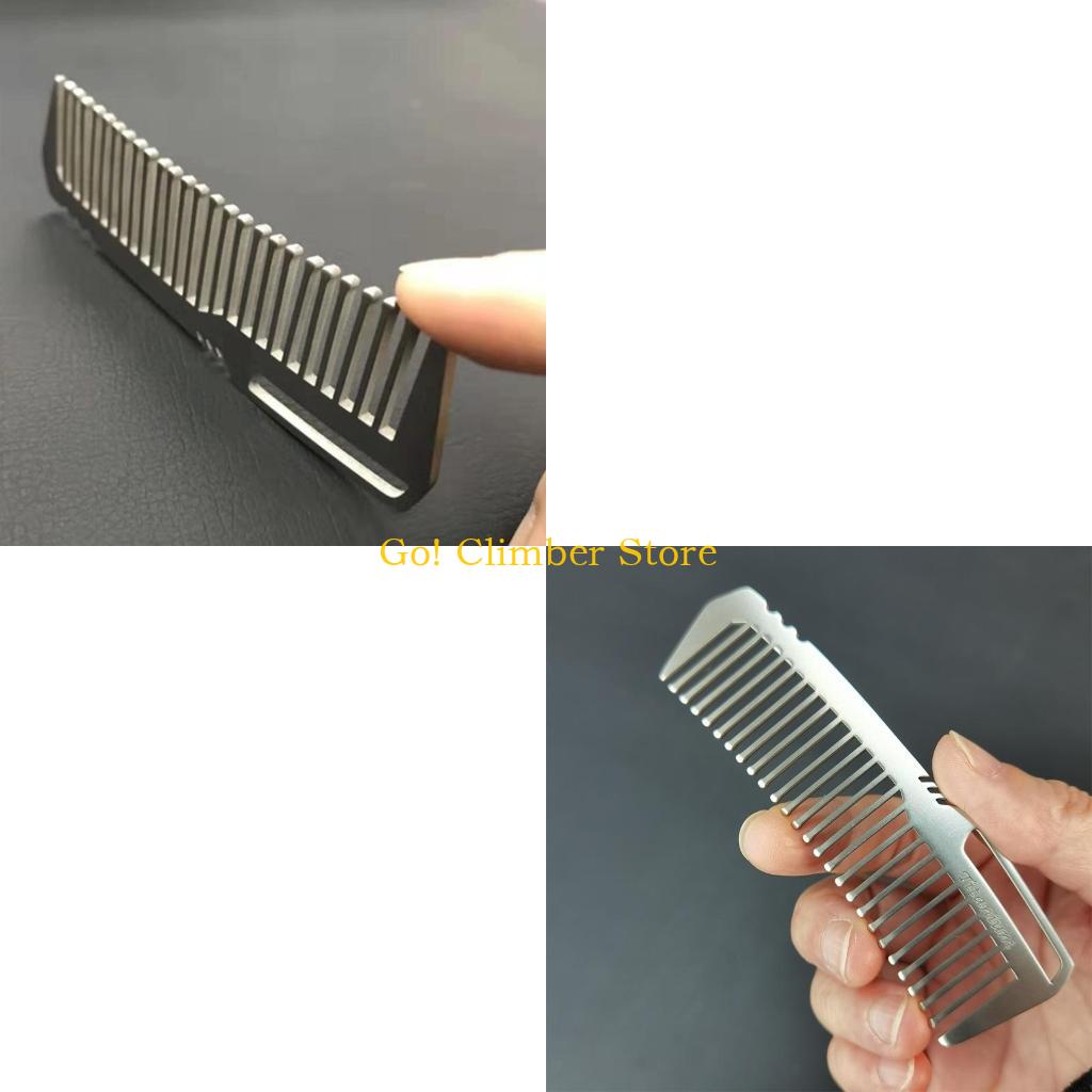 Comb Pocket Titanium - Q84C แบบพกพาสำหรับหวีโลหะผสมไทเทเนียม แปรงผมแสงซุปเปอร์กลางแจ้ง Gadge กระเป๋า