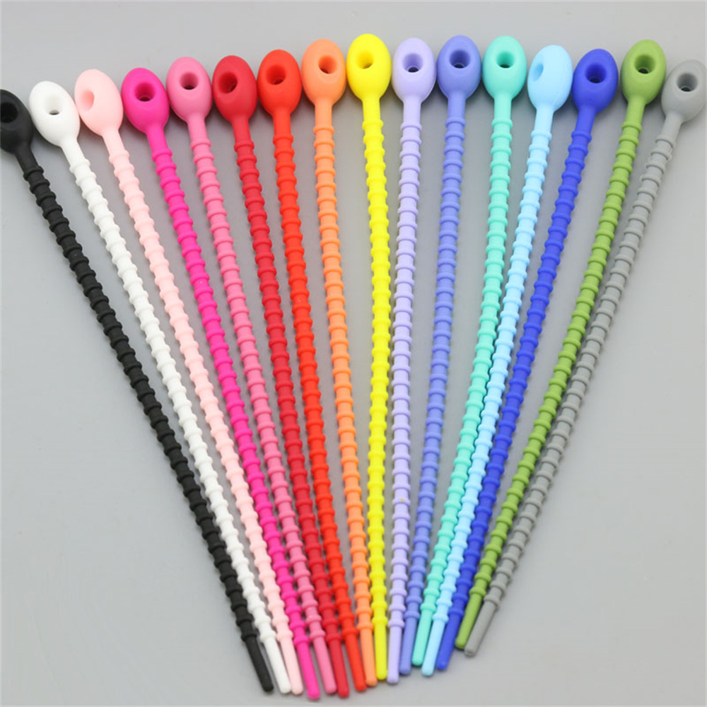 Gear Tie Reusable - สายรัดซิลิโคนหลากสี 10 ชิ้น/ชุด ใช้ซ้ำได้ สำหรับรัดสายเคเบิล หูฟัง