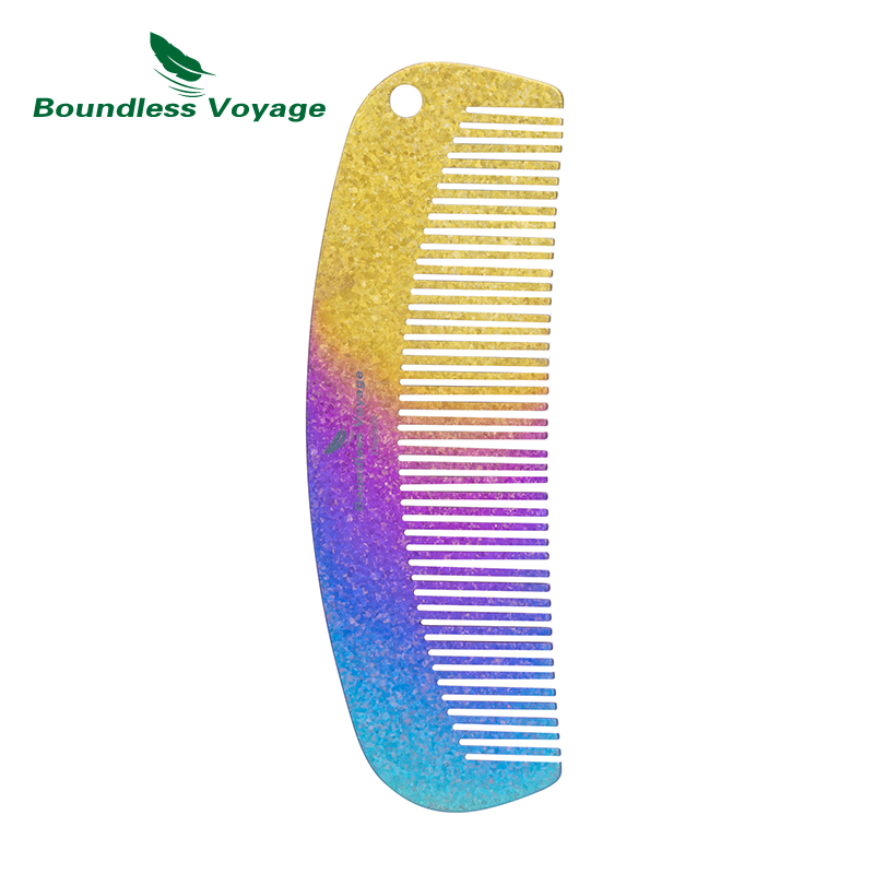 Comb Pocket Titanium - หวีผมและเคราไทเทเนียม Boundless Voyage ป้องกันไฟฟ้าสถิตย์ ขนาดพกพา สำหรับทุกเพศ
