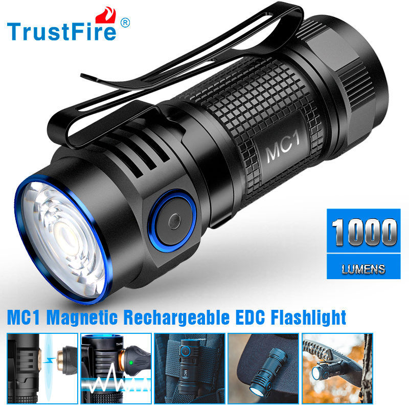 Edc Every Day Carry おもちゃ - Trustfire MC1 USB ชาร์จไฟฉาย 1000Lumen EDC