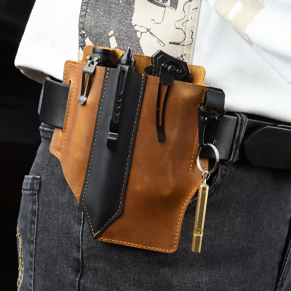 กระเป๋าคาดเอวแบบยุทธวิธีสำหรับ - Leather Edc. Carry Pouch บทวิจารณ์และราคา