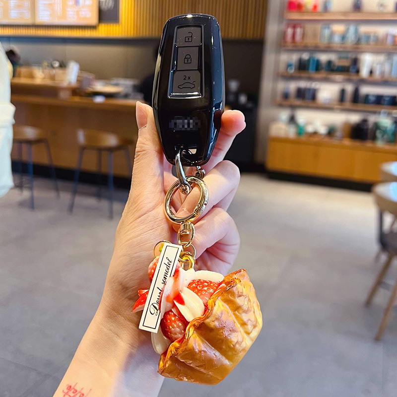 พวงกุญแจรูปทาร์ตสตรอว์เบอร์รี  - Carabiner Keychain บทวิจารณ์และราคา