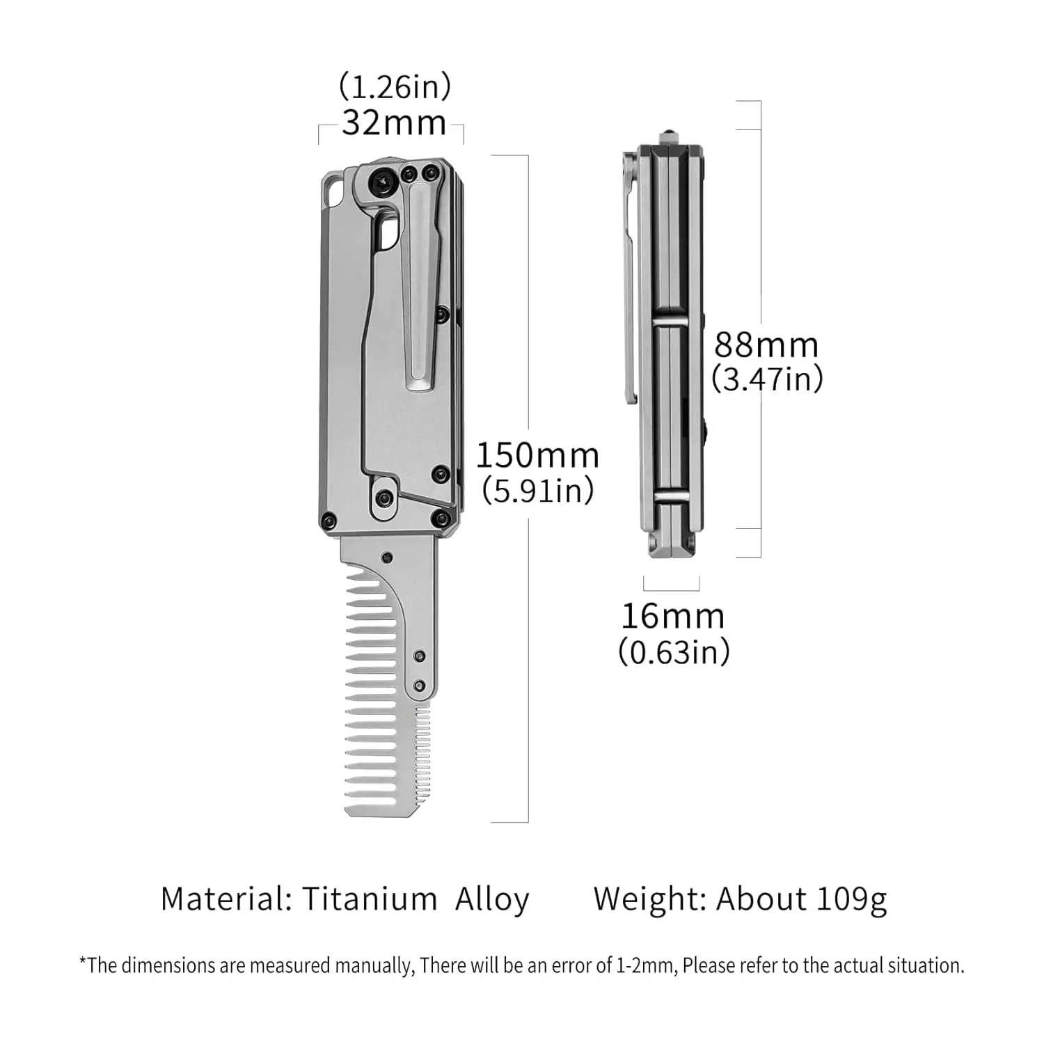 FEGVE TC347 2-in-1 ที่ตัดแครอท - Comb Pocket Titanium บทวิจารณ์และราคา