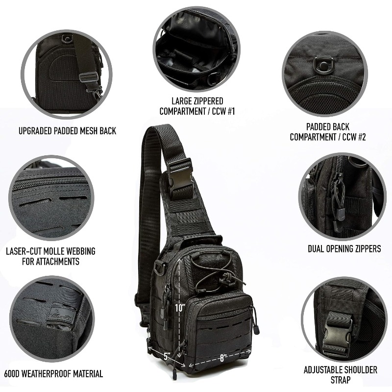 กระเป๋าสะพายข้างแบบยุทธวิธีขนา - Edc Concealed Carry Backpack บทวิจารณ์และราคา