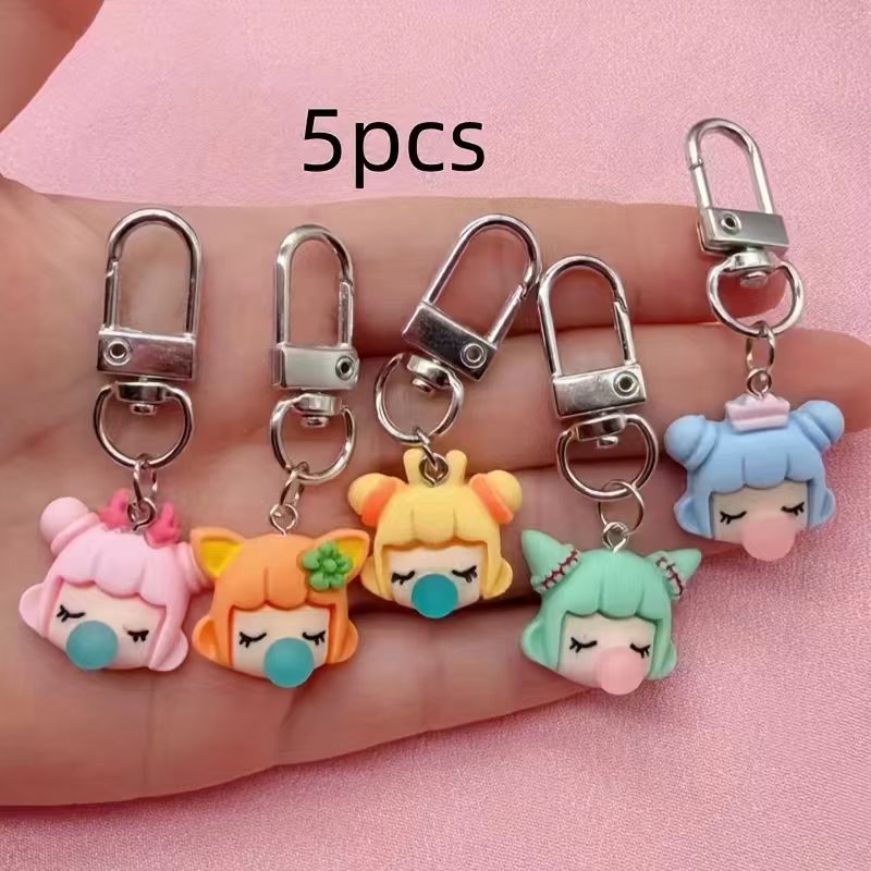 พวงกุญแจเรซินรูปเด็กผู้หญิง 5  - Carabiner Keychain บทวิจารณ์และราคา